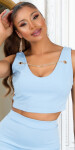 Sexy top Koucla Crop top s řetízkovým detailem babyblue Einheitsgroesse