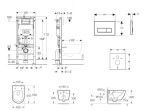 GEBERIT - Duofix Set předstěnové instalace, klozetu Oudee a sedátka softclose, tlačítko Delta50, alpská bílá SANI11CA3130B