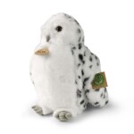 Plyšový pták sova/sovice sněžná s otáčející hlavou 28 cm, ECO-FRIENDLY