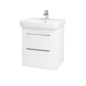 Dřevojas - Koupelnová skříňka Q MAX SZZ2 55 - N01 Bílá lesk / Úchytka T04 / L01 Bílá vysoký lesk 61251E