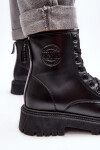 Botky Kožené Šněrovací Černé Big Star MM274375 37