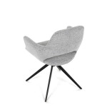 Židle jídelní, šedá látka, 360° vratný mechanismus, černý kov