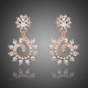 Náušnice Swarovski Elements Clorindia, Bílá/čirá