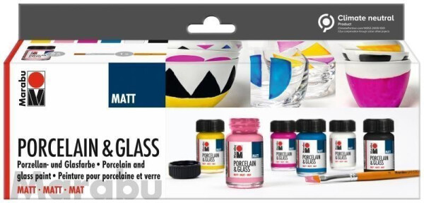 Marabu Porcelain Glass starter set - Matt 6 x 15ml