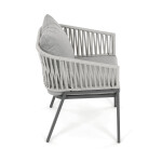 Zahradní židle, kov, polyratan, šedá, AZC-S1430 GREY