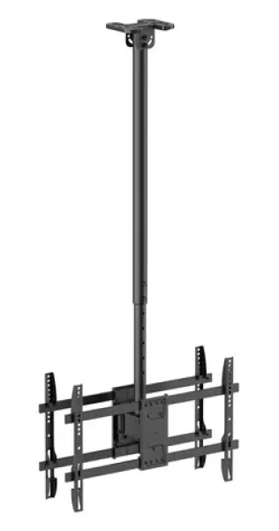 Equip 43"-86" černá / Stropní držák TV / 2 obrazovky zády k sobě / VESA 600×400 / nosnost 2× 50 kg (650377)