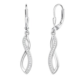 Stříbrné visací náušnice se zirkony Agathe - stříbro 925/1000, Stříbrná