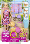 Barbie panenka s pejskem na procházce - Mattel Barbie