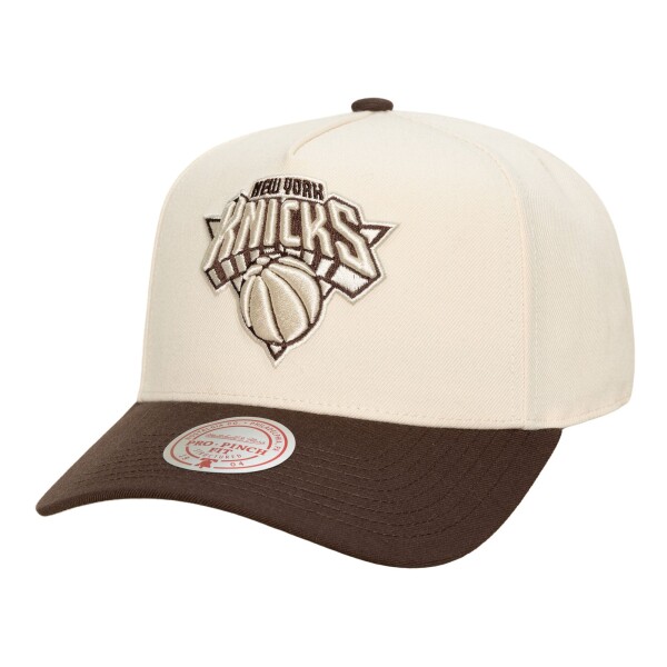Mitchell & Ness Pánská kšiltovka New York Knicks NBA Brown and Cream Pro Snapback