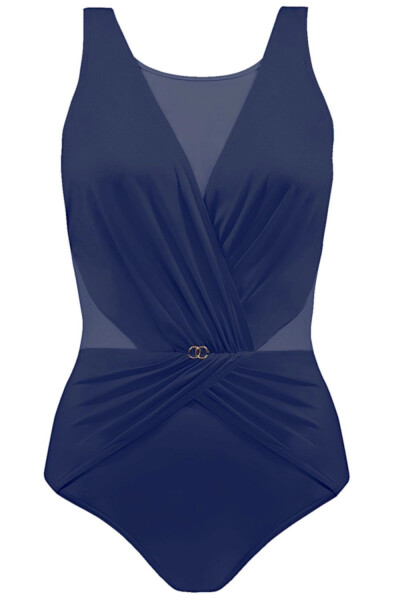 Dámské jednodílné plavky Fashion 7 1006V 17 - SELF tmavě modrá 4XL