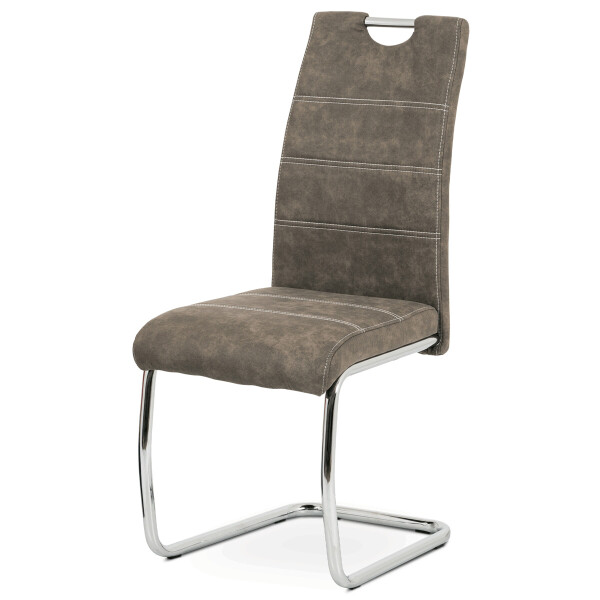 Jídelní židle, hnědá, látka, HC-483 BR3