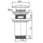 SAPHO - Umyvadlová výpust 5/4“, click-clack, keramická zátka, 10-50, bílá AR902