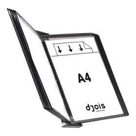 Djois doplňkový držák s kapsami pro podlahový stojan, A4, PVC, černé, 10 ks