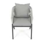 Zahradní židle, kov, polyratan, šedá, AZC-S1430 GREY