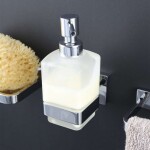 STEINBERG - 450 Dávkovač mýdla s držákem, matné sklo/chrom 450 8000