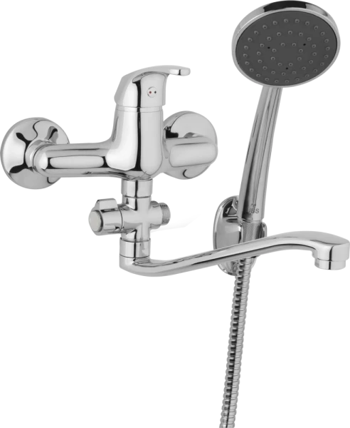 JB Sanitary Nástěnná umyvadlová a sprchová baterie SLIM, rozteč 150 mm, otočný přepínač, s příslušenstvím, S ramínko 250 mm A10 37 21