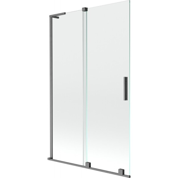 MEXEN/S - Velar L dvoukřídlá posuvná vanová zástěna 110 x 150, transparent, grafit kartáčovaná 896-110-003-01-66