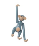 Kay Bojesen Dřevěná opička Monkey Mini Vintage Blue 9,5 cm, modrá barva, dřevo