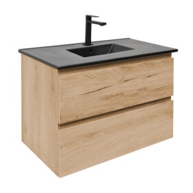 Koupelnová skříňka 2 zásuvková s umyvadlem SAT B-Way 79x50x45 cm dub mat BWAY280OAKU4B2B BWAY280OAKU4B2B