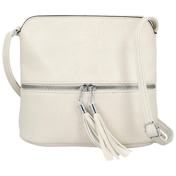 Stylová dámská koženková crossbody Kira, krémová