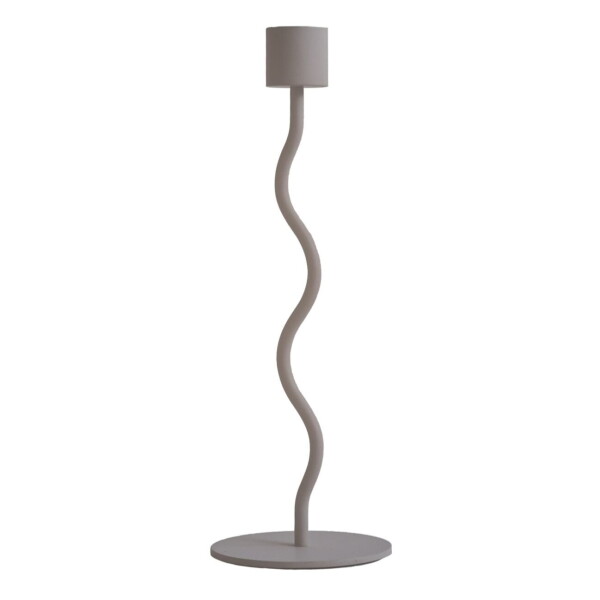 COOEE Design Kovový svícen Curved Taupe 26 cm, béžová barva, kov