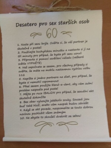 Bene Pergamen - desatero - Sex starších po 60