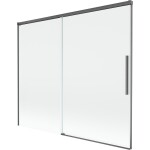 MEXEN/S - Rox vanová zástěna 2-křídlová posuvná 180 x 150, transparent, grafit kartáčovaná 8C9-180-001-66-00