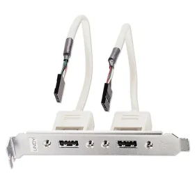 Lindy Slotblech USB adaptér / Redukce / 2x USB-A - 2x IDC 5pin / 0,2 m (33147)