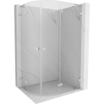 MEXEN/S - Lunar L sprchový kout čtvrtkruh křídlový pravá 90 x 80, transparent, nikl kartáčovaný 833L-090P-080L-97-00