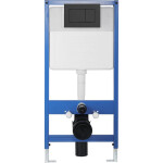 CERANO - Kompletní WC set Profi/Cesso - černá lesklá - WC tlačítko Classic/Černá matná - předstěnová instalace - 49x36 CER-8050BD36