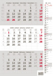 Nástěnný kalendář Helma 2024 - Tříměsíční šedý s poznámkami