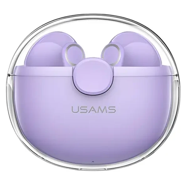USAMS BU TWS fialová / Bezdrátová sluchátka do uší / Bluetooth 5.1 / 30 mAh + 300 mAh (BHUBU02)