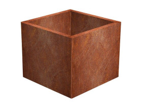 Cortenový květináč Cube 001, š. 60 × d. 60 × v. 50 cm