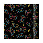 Dárkový papír - role 2 m × 70 cm - Hrací konzole na černé - Albi