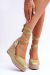 Vázané Sandály Na Vysokém Klínu Zelené Lendy 40