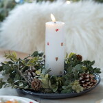 Det Gamle Apotek LED svíčka Christmas Holidays Ø 5 cm – set 2 ks, bílá barva, vosk