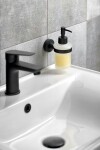 AQUALINE - SAMBA dávkovač mýdla 150ml, mléčné sklo, černá mat SB219