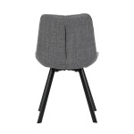Židle jídelní, šedá látka, nohy černý kov