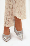Dámské sandály s pletením na klíně stříbrné Nivorra 39