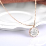 Ocelový náhrdelník se zirkony Melissa Gold - chirurgická ocel, Bílá/čirá 40 cm + 5 cm (prodloužení)