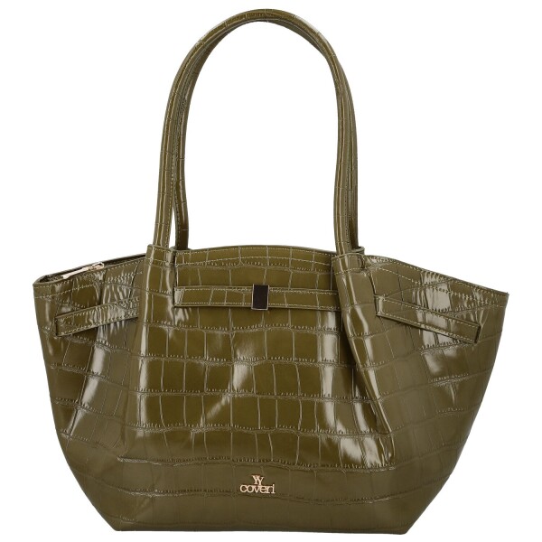 Luxusní dámská koženková kabelka na rameno Moiry, zelená