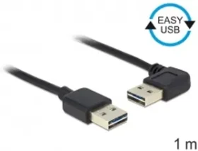 DeLock Kabel EASY-USB 2.0-A samec samec pravoúhlý / 1 m (83464)