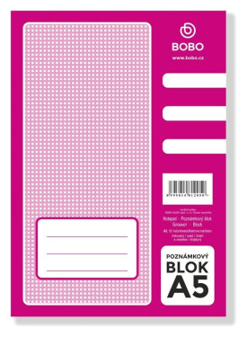 Poznámkový blok A5, linka, 50 listů