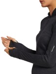ICEBREAKER Wmns 200 Realfleece Descender LS Zip Hood, Jet Heather/Black/Cb velikost: L