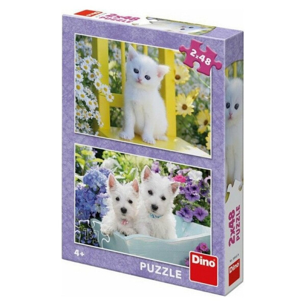 Puzzle 2x48 Koťátko westíci