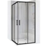 REA/S - Sprchový kout City 80x80 Black Se sprchovou černou vaničkou Savoy KPL-K7448
