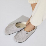 Pánské/dámské zateplené pantofle Birkenstock Zermatt Light Gray z vlněné plsti regular wide (1015092) 42