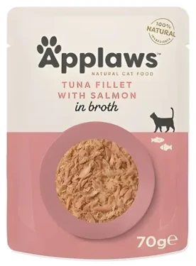 Applaws Tuňák a losos v želé 70 g / Kapsička pro kočky / bez lepku (033-8256)