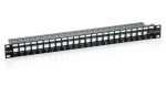 Equip 24x Keystone UTP černá / Patch panel / 1U / Cat6 / LSA/110 (769224)