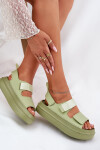 Dámské Sandály Na Platformě S Suchým Zipem Zelené Nitepira 41